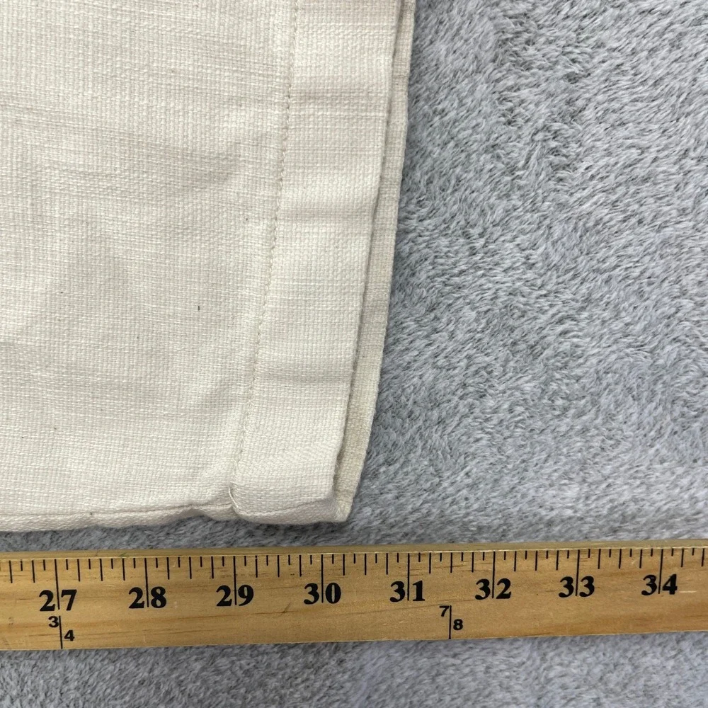 Zara Pants Men Small Cream Cotton Blend Drawstring Elastic Waist Straight Leg